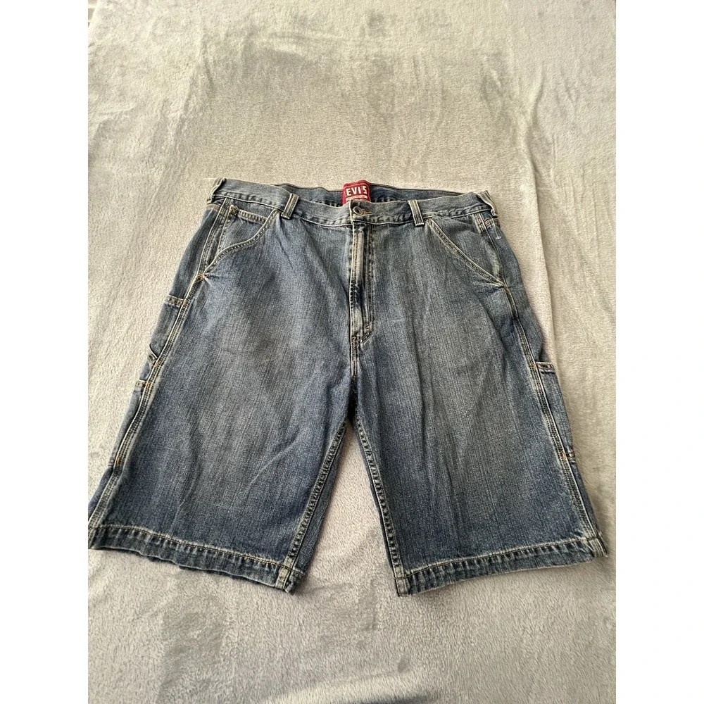 Levis Mens Shorts Size 42 Blue Denim Utility Carpenter Work Casual